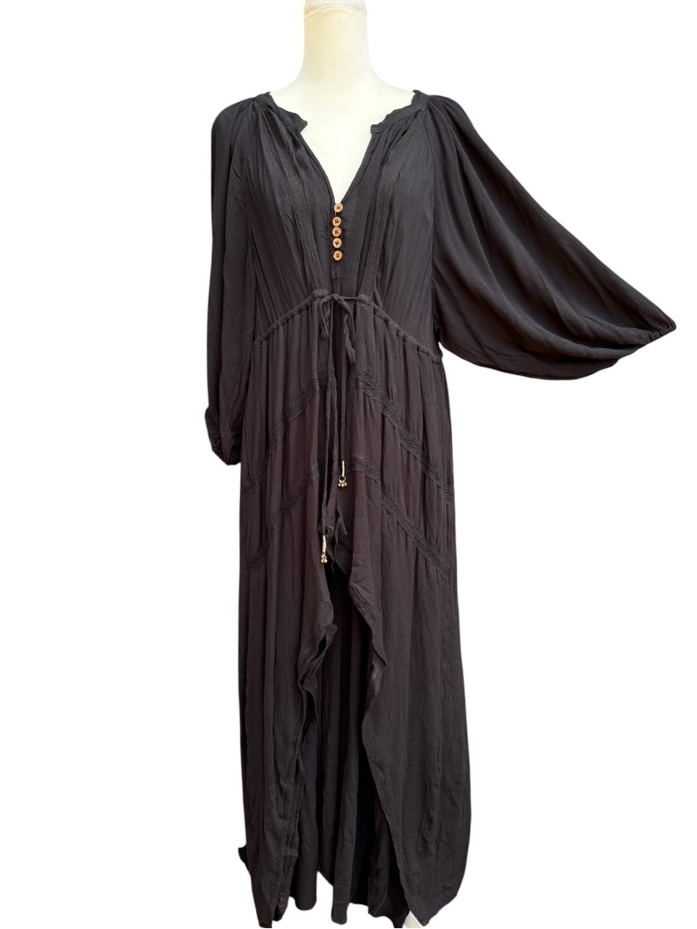 Free People Plenty Of Love Maxi Dress Black - Picture 7 of 11